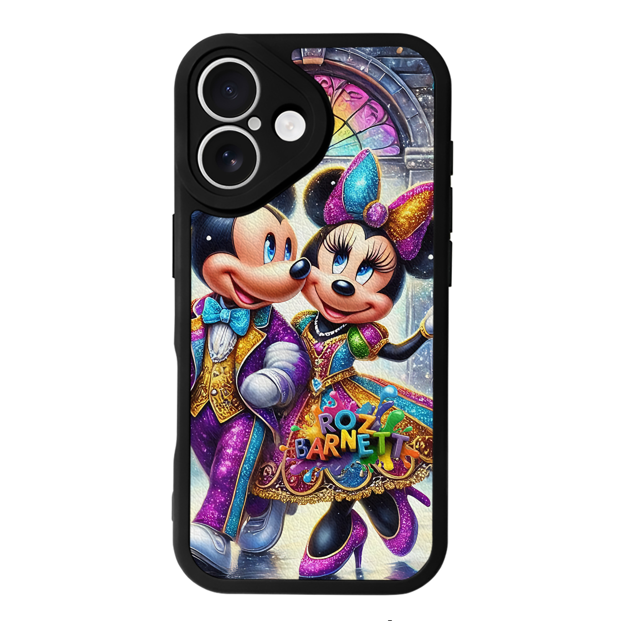 （画像用） ミッキーマウス Mickey Mouse 【iPhone 16シリーズ対応】シリコンスマホケース（レザー調） 材質：シリコン
